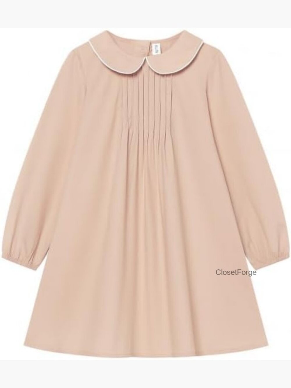 Long Sleeve Peter Pan Collar Dress School Uniform Cotton
